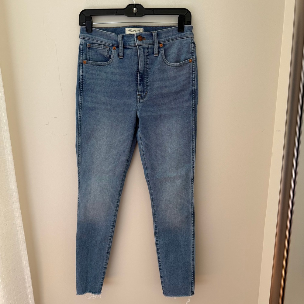 Madewell 10" High Rise Skinny Jeans‎ Size 27 Light Wash Raw Hem Denim
